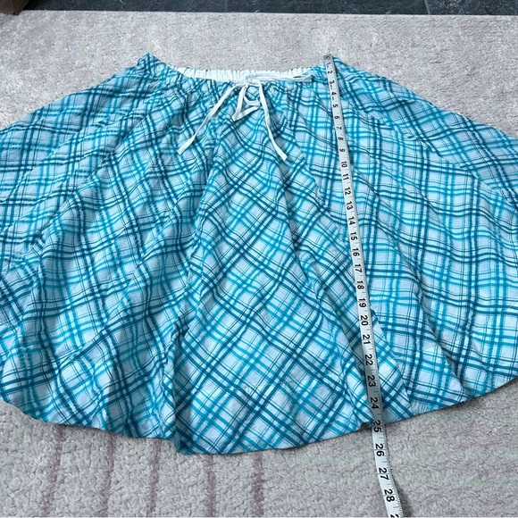 NWT Anthropologie Maeve Teal and White Plaid A Line Midi Skirt Size Medium - Picture 10 of 11